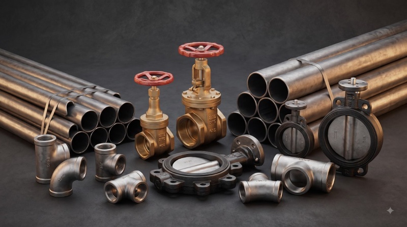 MEP piping and valves installation